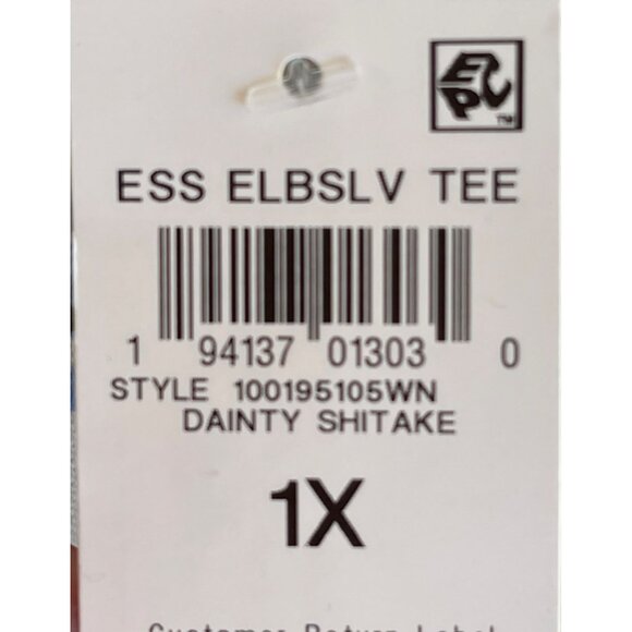 Style & Co Essential Elbow Sleeve Tee Dainty Shitake Floral Print US 1X - Picture 3 of 5